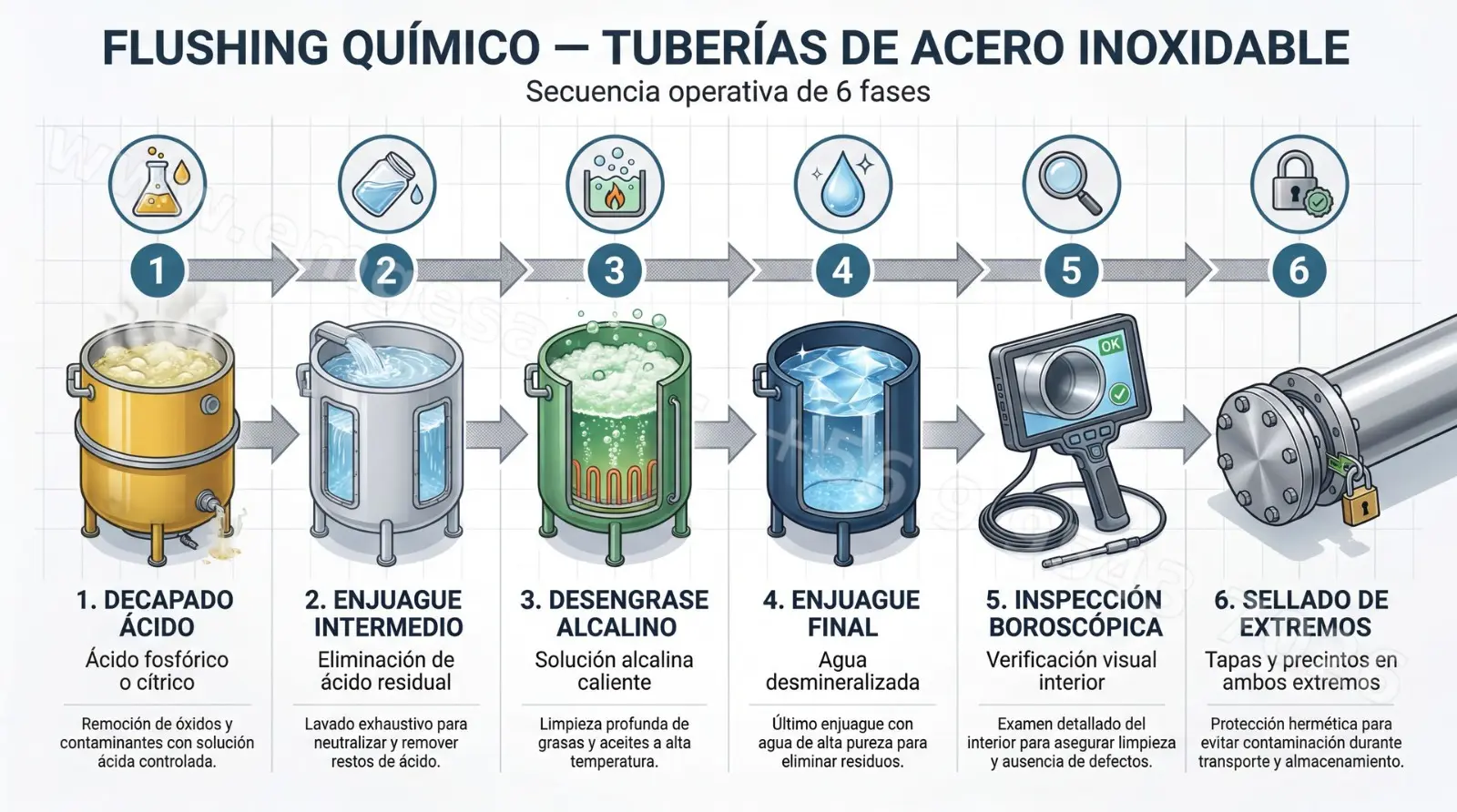 secuencia-operativa-de-flushing-quimico-en-tuberias-de-acero-inoxidable